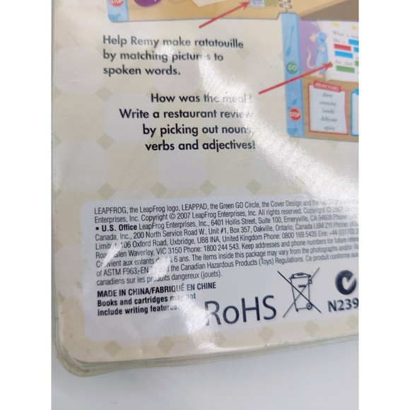 Leap Frog LeapPad Learning System Disney PIxar Ratatouille K-1st Book  Cartridge - Picture 12 of 16
